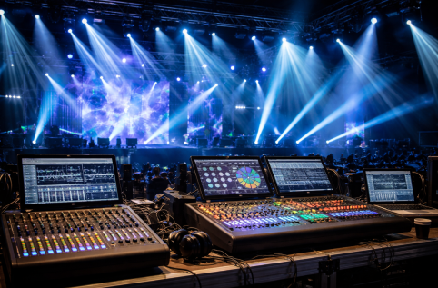 Bühne und Technik in Aktion